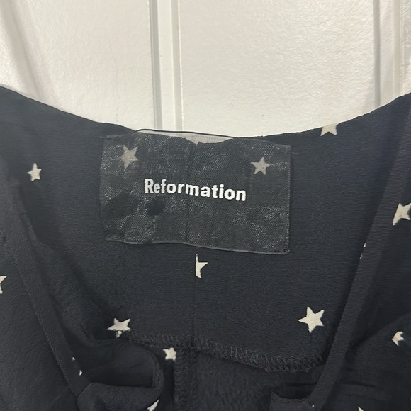 Reformation Lindsay Mini Dress in Satellite Size 0 Black White Stars - Picture 6 of 11